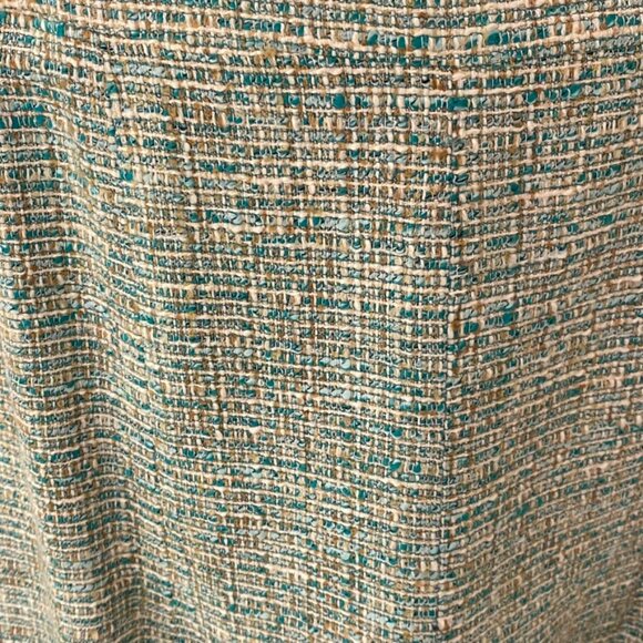 Nanette Lepore Tweed Skirt, Teal/Cream 8 - Picture 2 of 7
